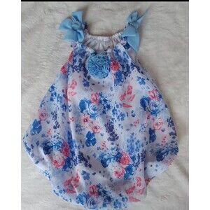 romper 9 month new Baby girls Essential short sleeveless blue floral print